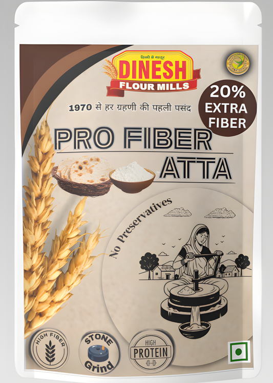 Pro Fiber Atta – Stone Ground Wheat Flour with 20% Extra Fiber