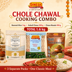 Dinesh Flour Mills Chole Chawal Cooking Combo with Basmati Rice, Kabuli Chana and Chana Masala