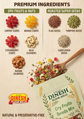 Dry Fruits & Seeds Mix with Roasted Flax, Pumpkin & Sunflower Seeds | No Preservatives