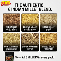Millet Fuel Multimillet Blend | Kodo, Foxtail, Little, Barnyard, Proso, Browntop | Dinesh Flour Mills