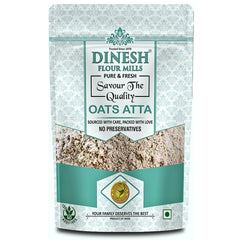 Dinesh Flour Mills oats atta packaging on a white background
