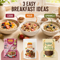 Oats and Muesli Breakfast Combo Pack with Roasted Flax Seeds