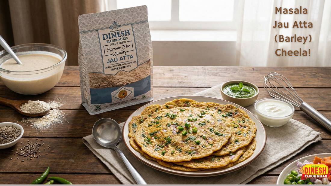 Masala Jau Atta (Barley) Cheela! 🥞🌿