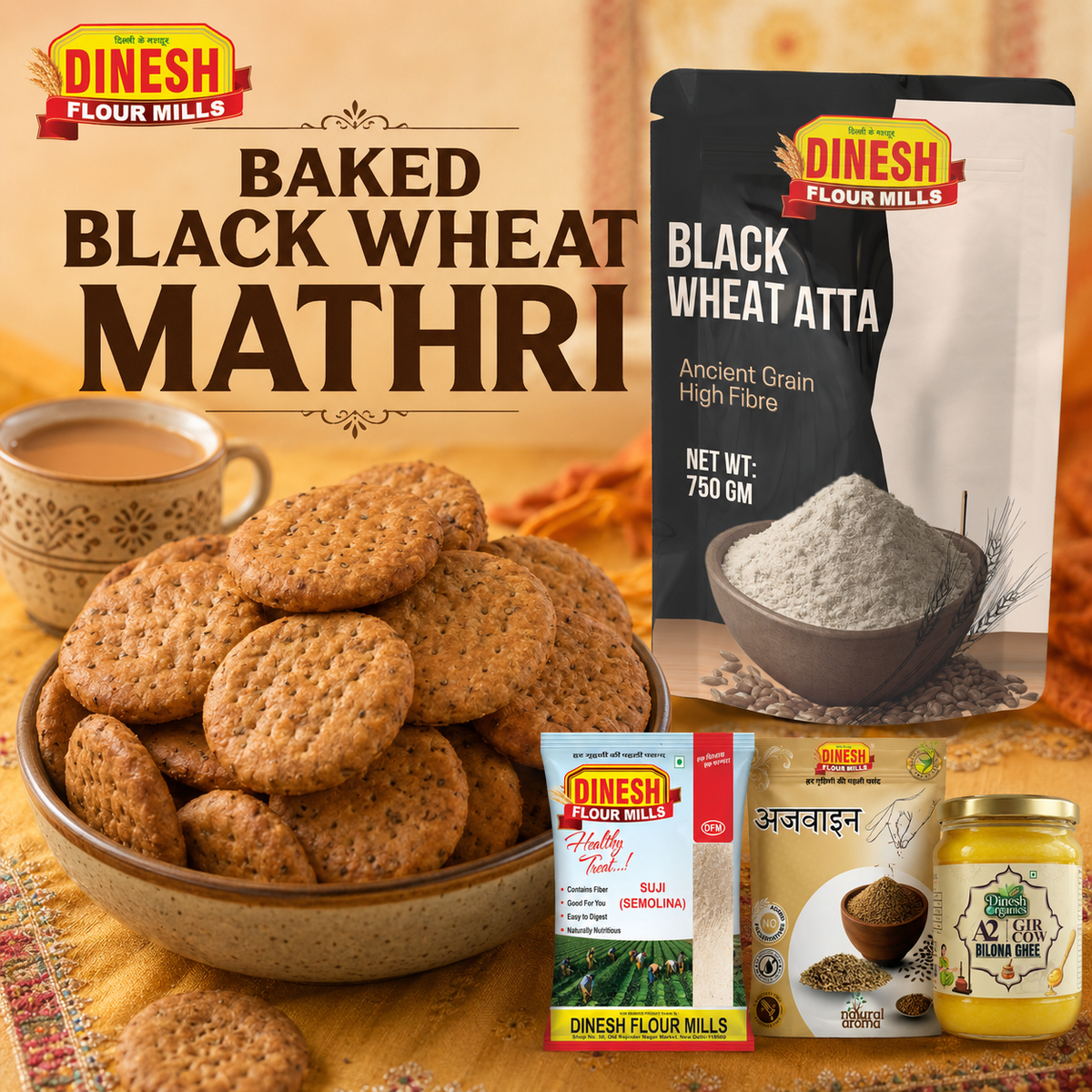 Baked Black Wheat Mathri Recipe