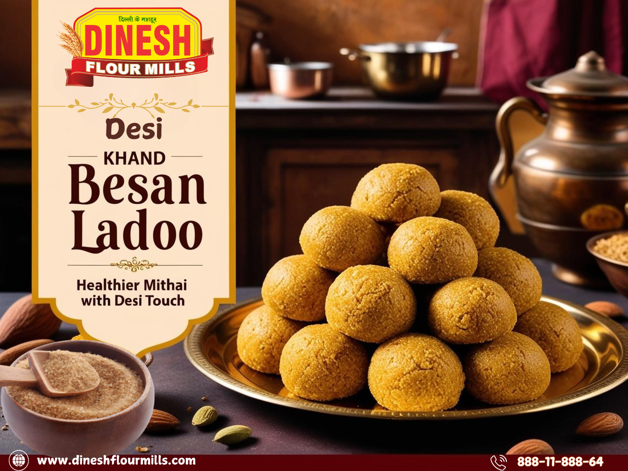 Khand Besan Ladoo Recipe