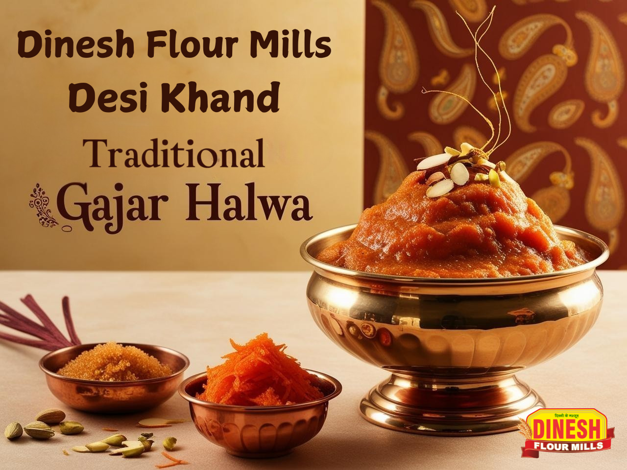 Khand Gajar Halwa (Carrot Pudding with Khand)