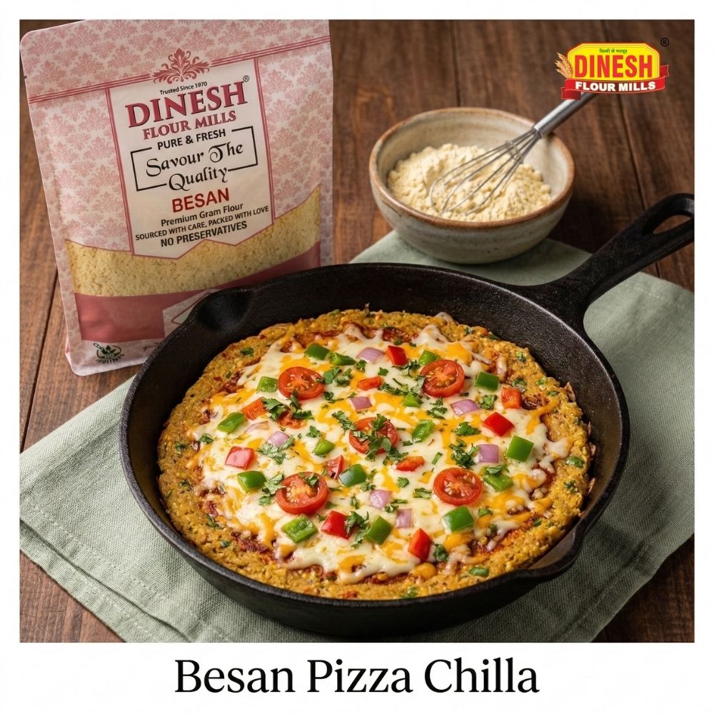 Besan Pizza Chilla (Quick Indian Style Pizza)
