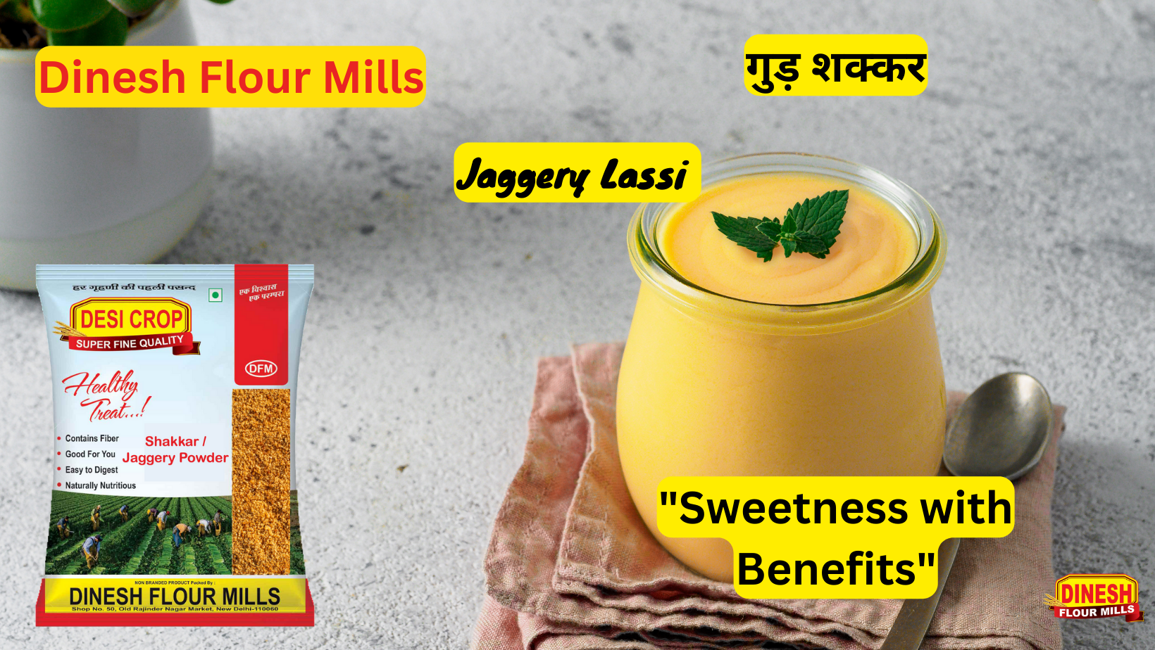 Sweet Jaggery Lassi - Yellow Lassi