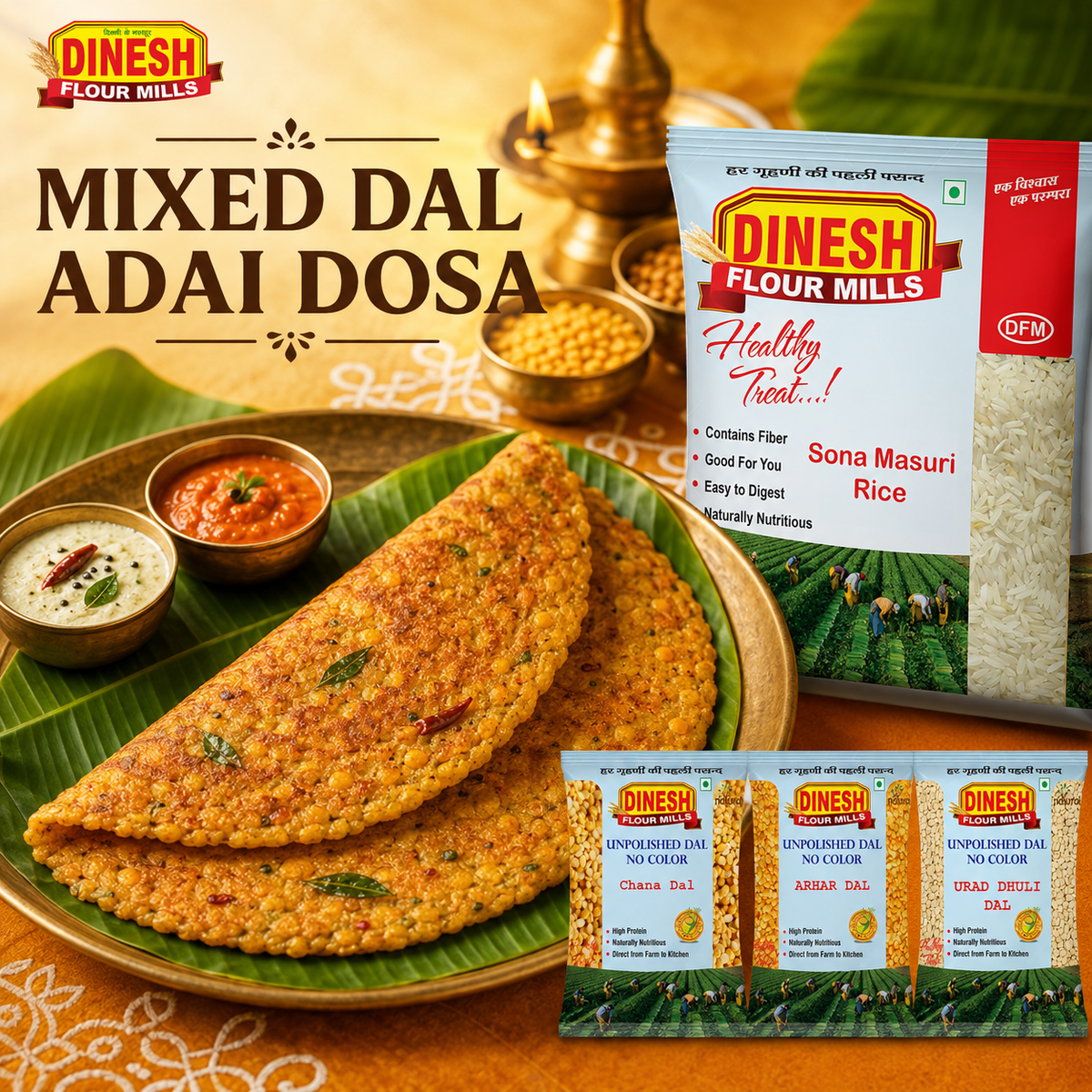 Mixed Dal Adai Dosa