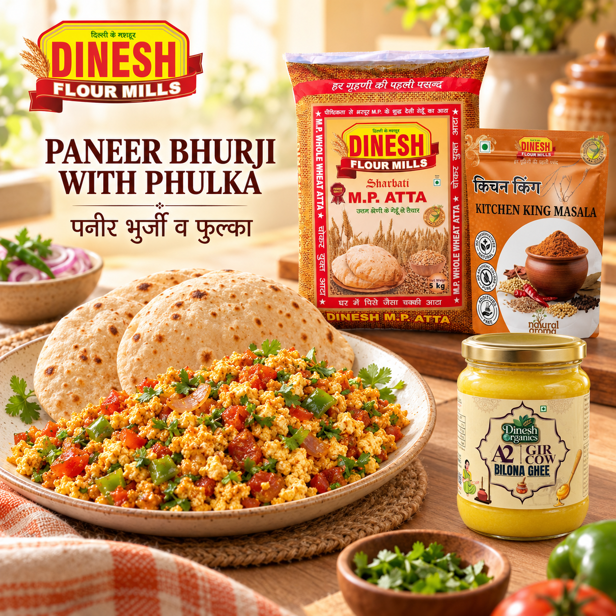 Paneer Bhurji with Phulka