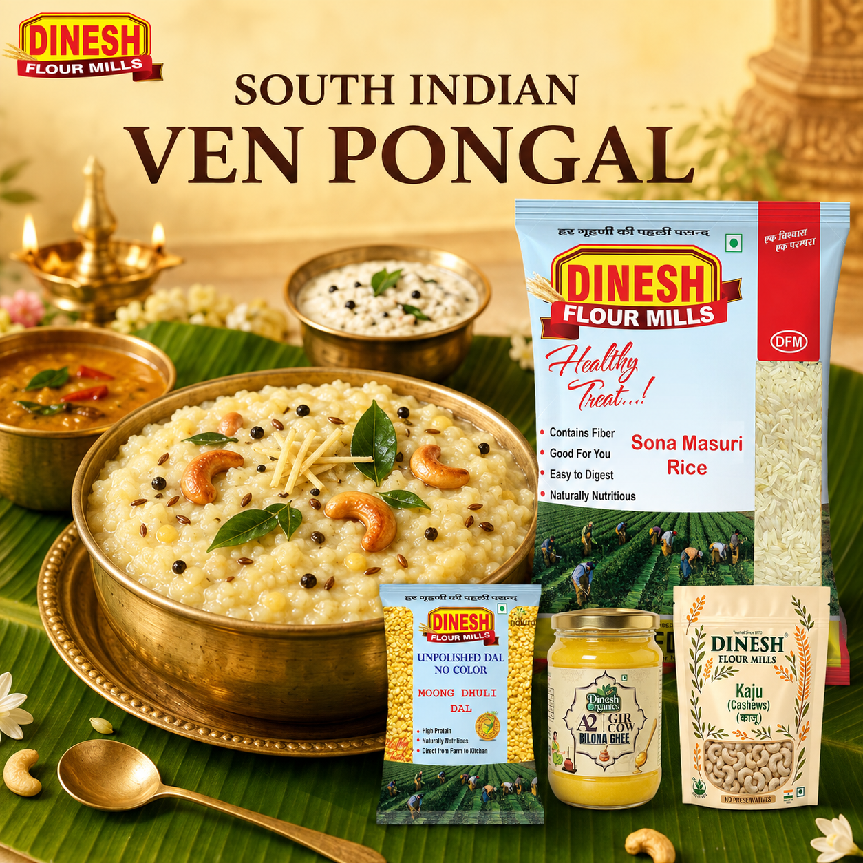 South Indian Ven Pongal