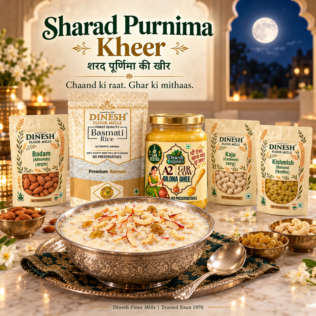 Sharad Purnima Kheer Recipe with Ghee and Dry Fruits