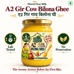 A2 Gir Cow Bilona Ghee | Lab Tested | No Preservatives| Traditional Desi Ghee | Dinesh Flour Mills