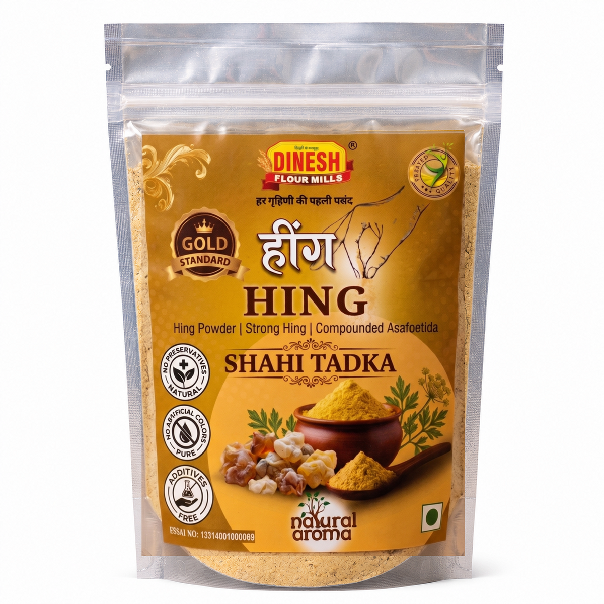Hing Powder | Strong Compounded Asafoetida | No Preservatives | Press-Lock Pouch