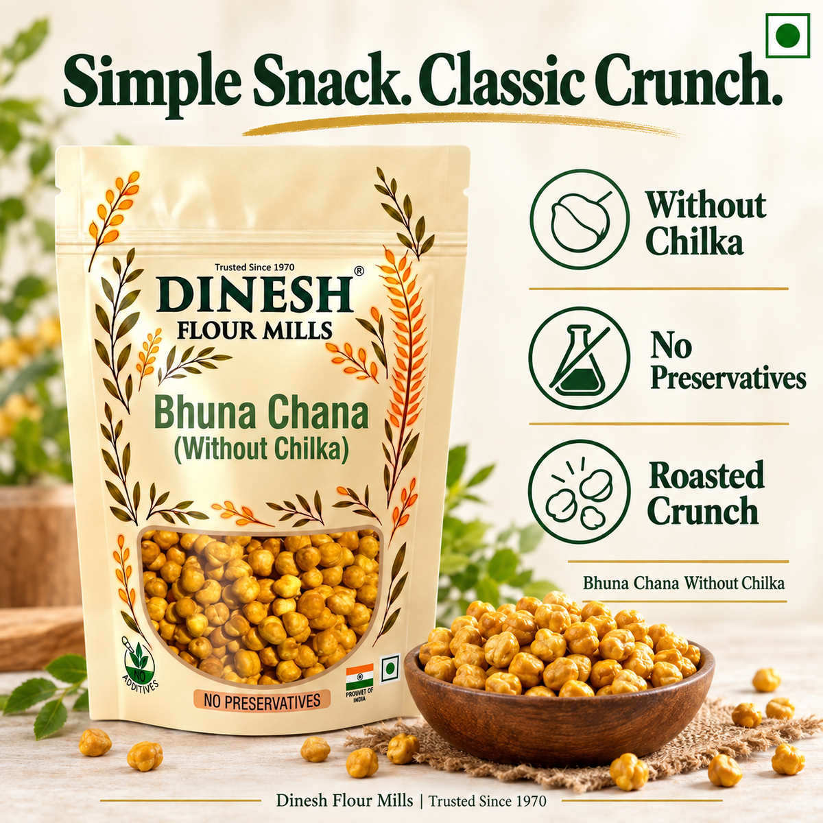 Bhuna Chana (Without Chilka) | Roasted Gram Without Skin | No Preservatives