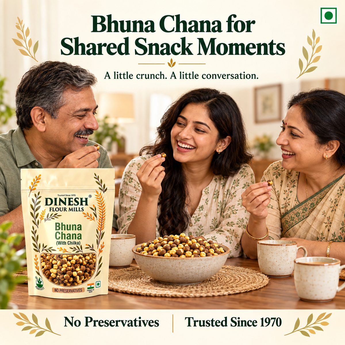 Bhuna Chana with Chilka | Roasted Chana with Skin | No Preservatives