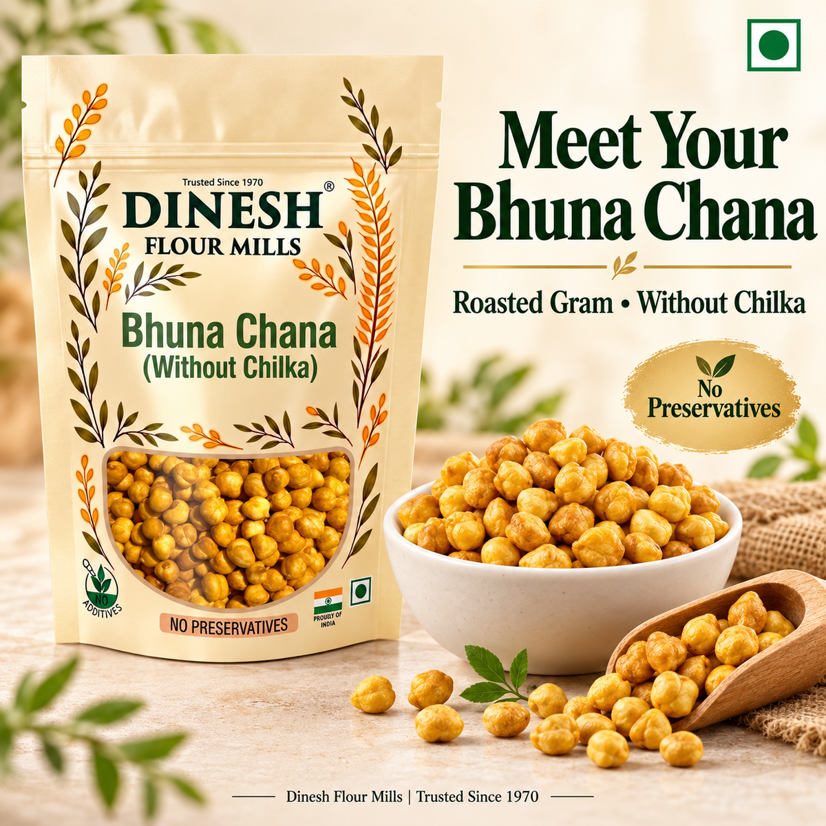 Bhuna Chana (Without Chilka) | Roasted Gram Without Skin | No Preservatives