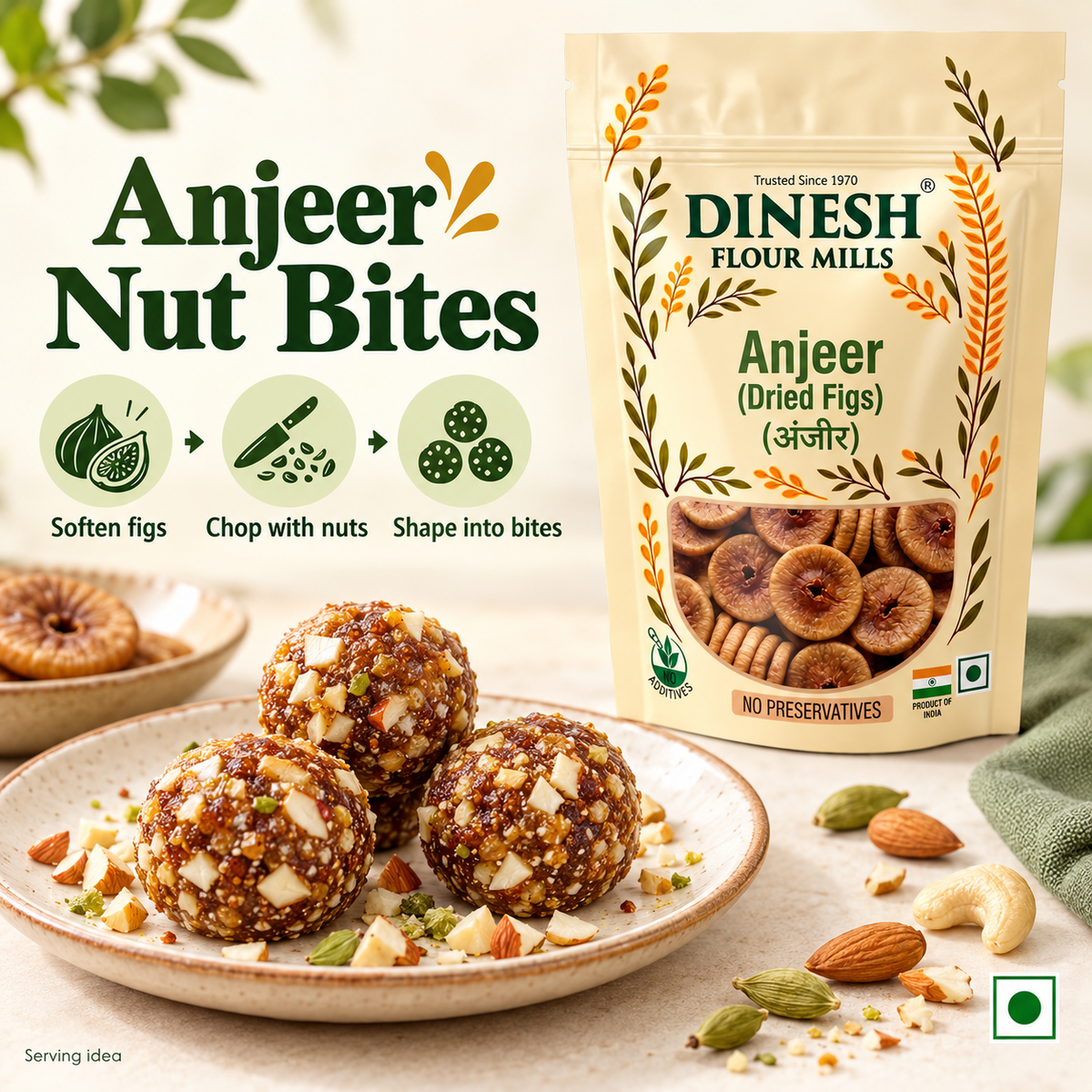 Anjeer (Dried Figs / अंजीर) | No Preservatives | Dinesh Flour Mills