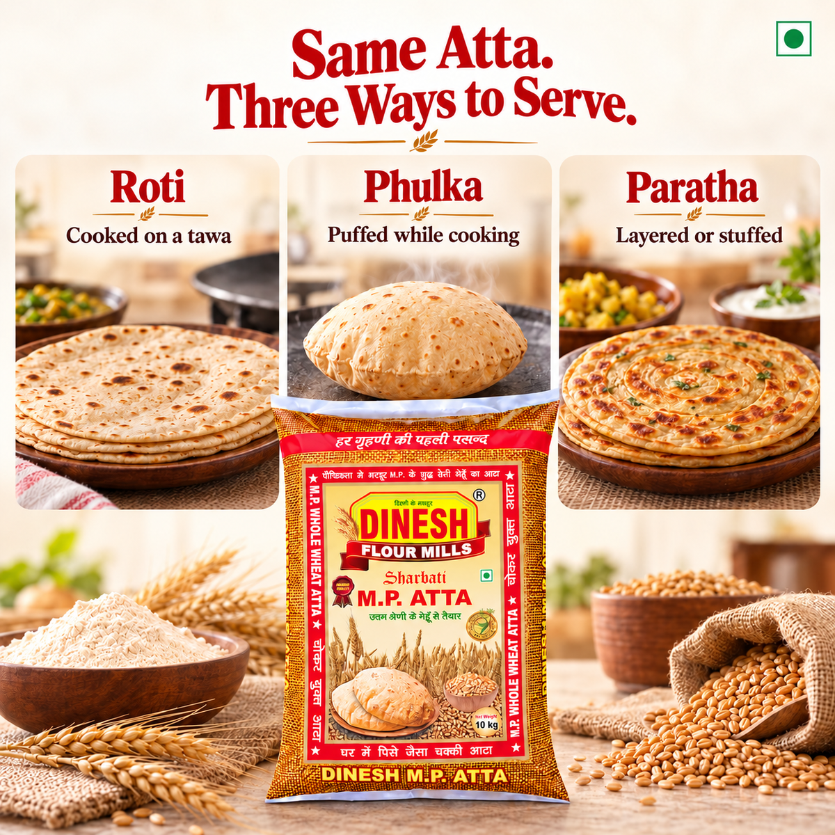 M.P. Wheat Sharbati Premium Atta -5Kg