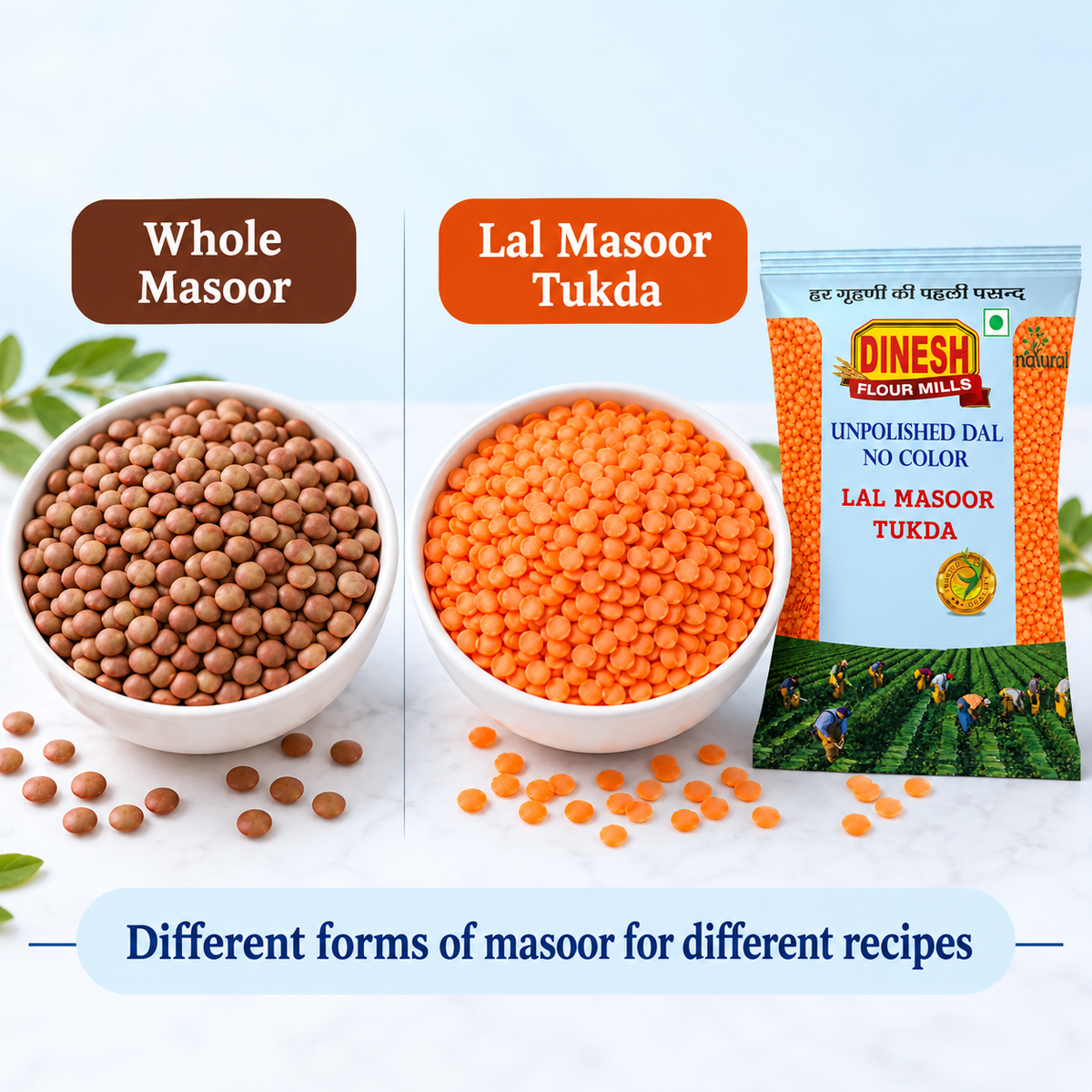 Lal Masoor Tukda Dal (Split Red Lentils) | Unpolished | No Preservatives