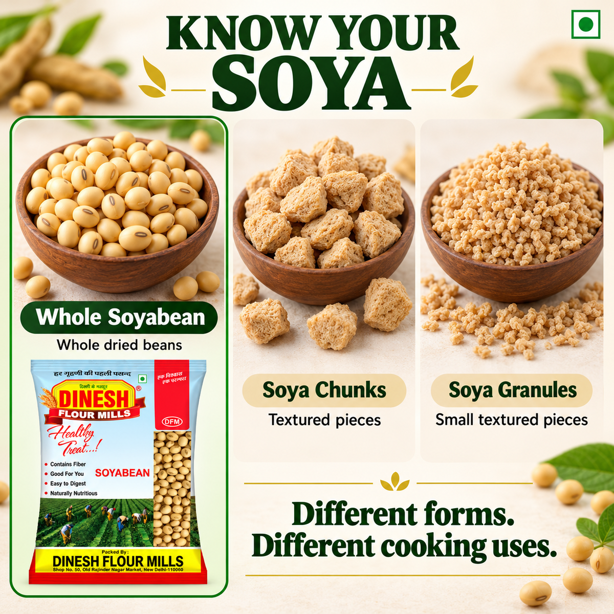 Whole Soyabean | No Preservatives I Dinesh Flour Mills