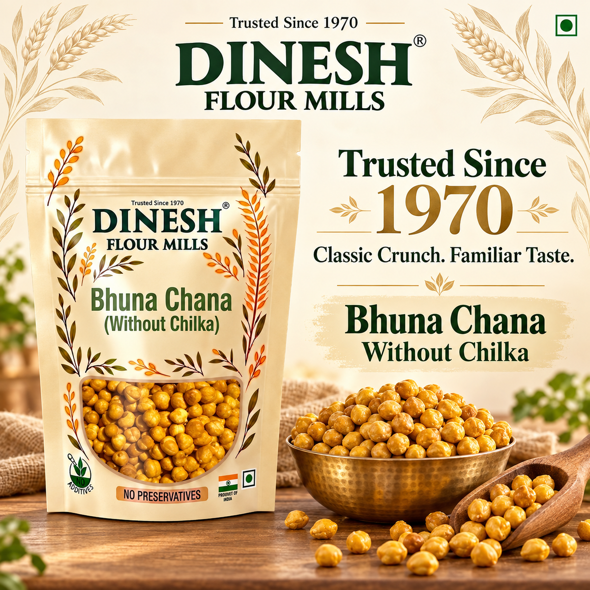 Bhuna Chana (Without Chilka) | Roasted Gram Without Skin | No Preservatives