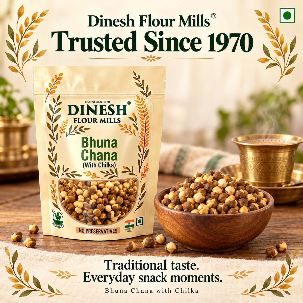 Bhuna Chana with Chilka | Roasted Chana with Skin | No Preservatives