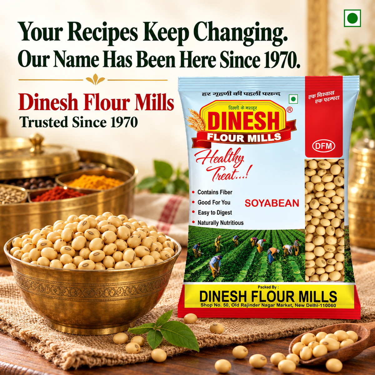 Whole Soyabean | No Preservatives I Dinesh Flour Mills