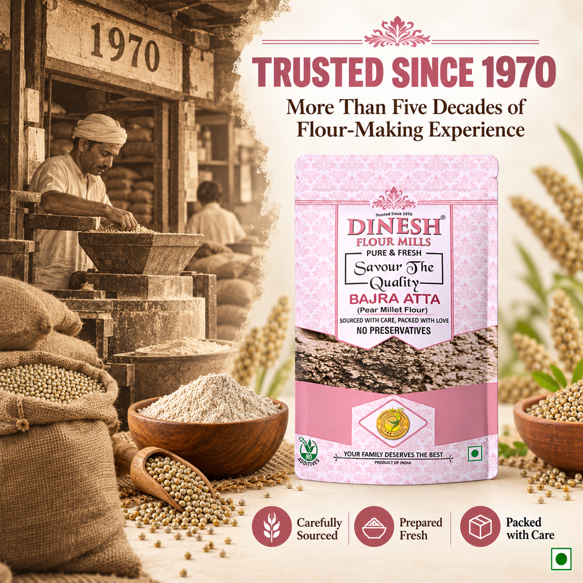 Bajra Atta | Pearl Millet Flour | Freshly Prepared | No Preservatives