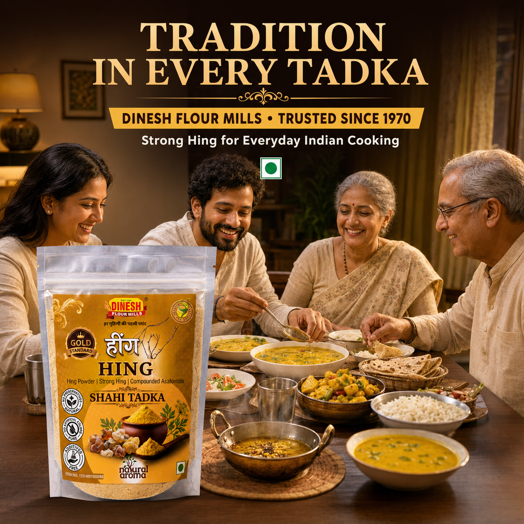 Hing Powder | Strong Compounded Asafoetida | No Preservatives | Press-Lock Pouch