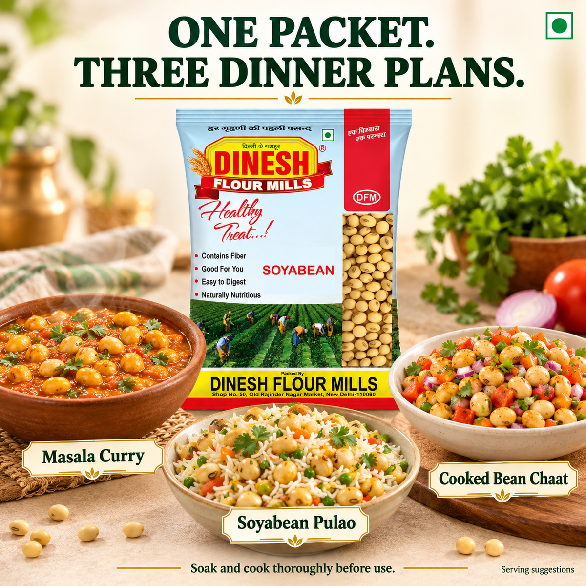 Whole Soyabean | No Preservatives I Dinesh Flour Mills