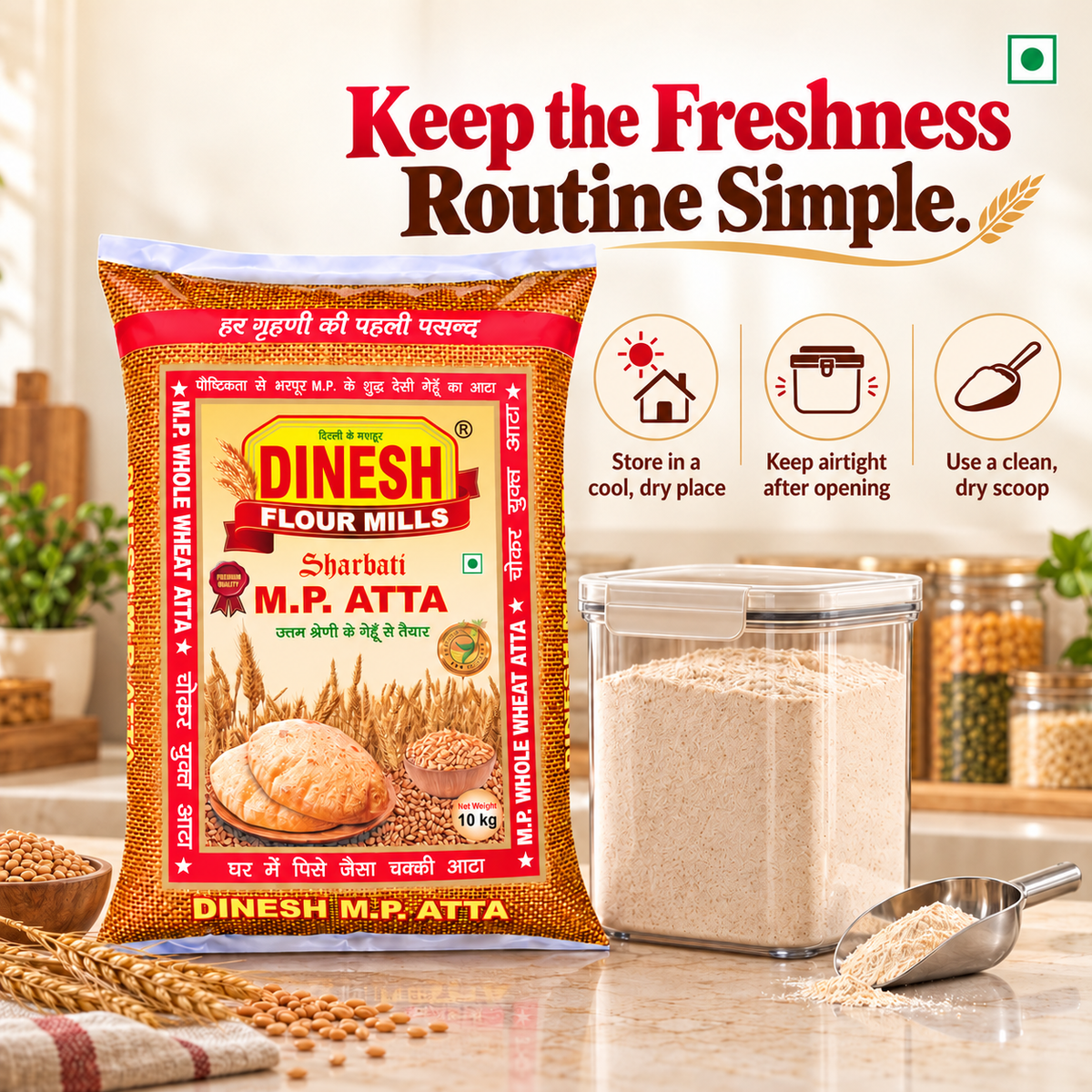 M.P. Wheat Sharbati Premium Atta -5Kg