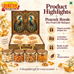 Peacock Royale Dry Fruit Gift Hamper | Kaju, Badam, Akhrot &amp; Kishmish