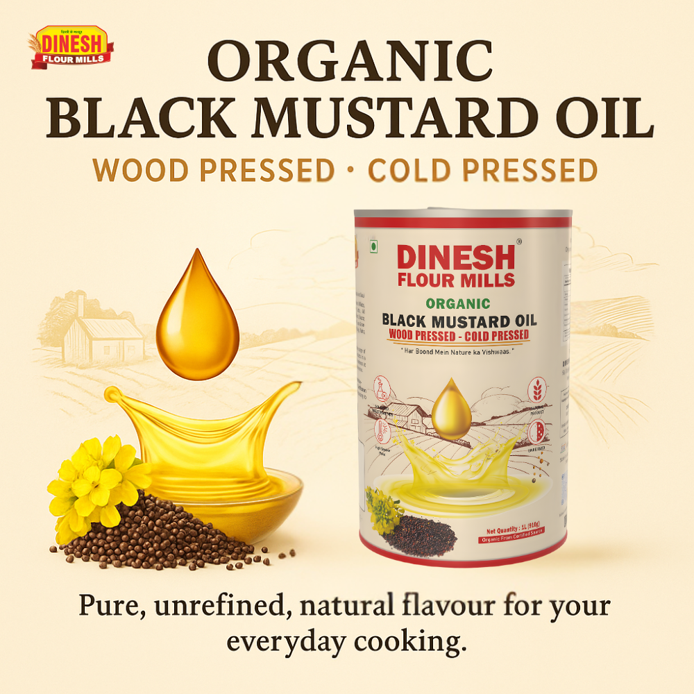 Organic Black Mustard Oil | Wood Pressed & Cold Pressed