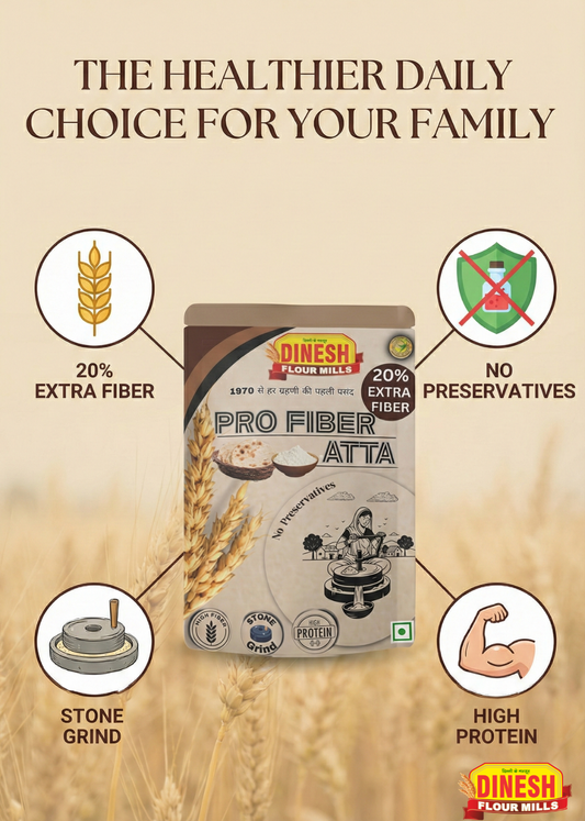 Pro Fiber Atta – Stone Ground Wheat Flour with 20% Extra Fiber