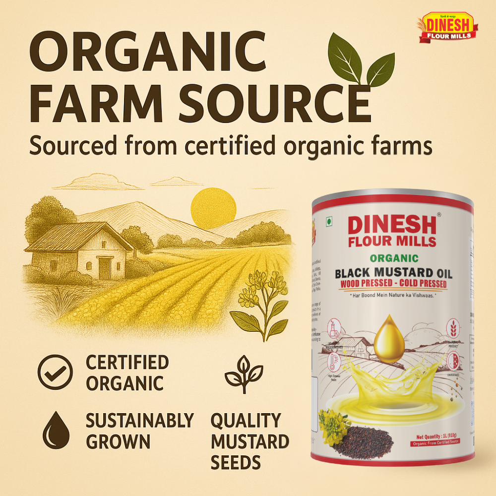 Organic Black Mustard Oil | Wood Pressed & Cold Pressed