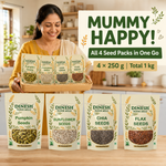 4 Raw Seeds Combo Pack | Pumpkin, Sunflower, Chia & Flax Seeds | 4 × 250 g