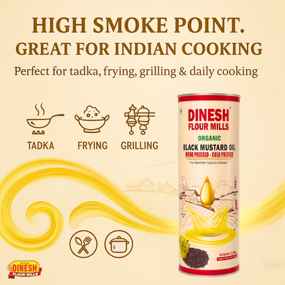 Organic Black Mustard Oil | Wood Pressed & Cold Pressed