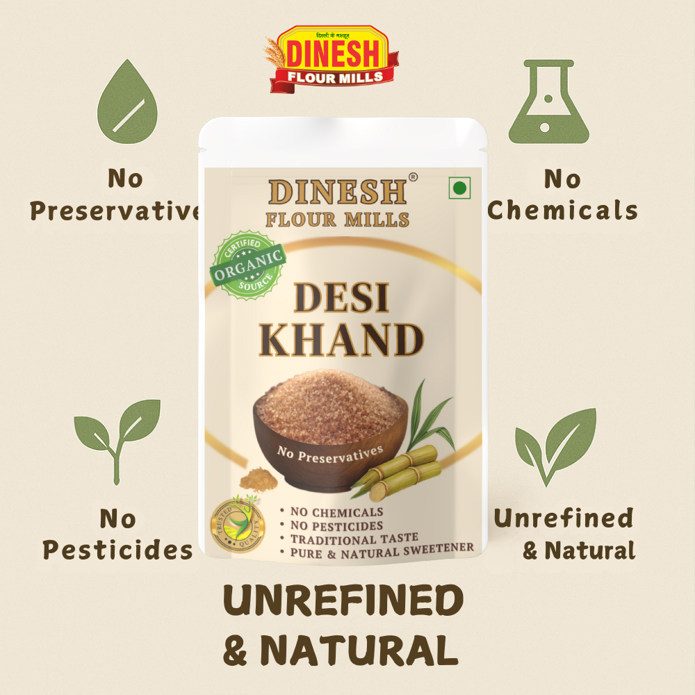 Desi Khand packaging with health benefits 