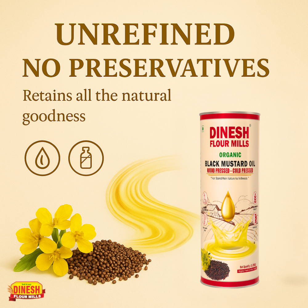 Organic Black Mustard Oil | Wood Pressed & Cold Pressed