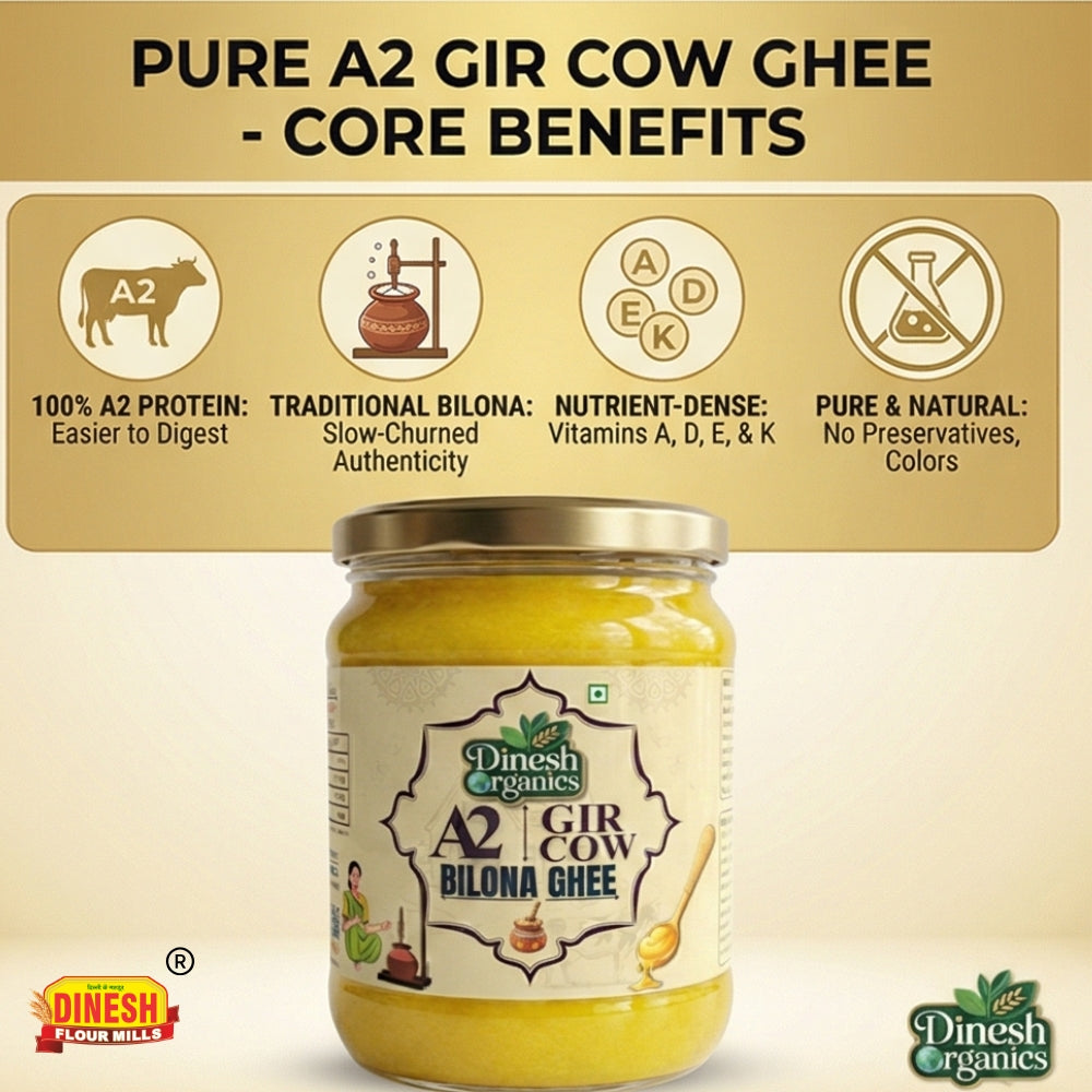 A2 Gir Cow Bilona Ghee | Traditional Desi Ghee | Dinesh Flour Mills