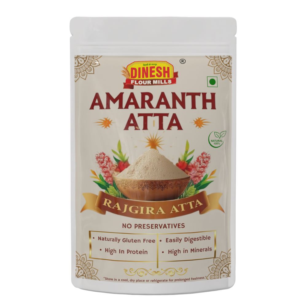Dinesh Flour Mills Amaranth Atta packaging on a white background