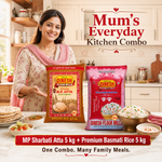 MP Sharbati Atta 5 kg & Premium Basmati Rice 5 kg Value Combo