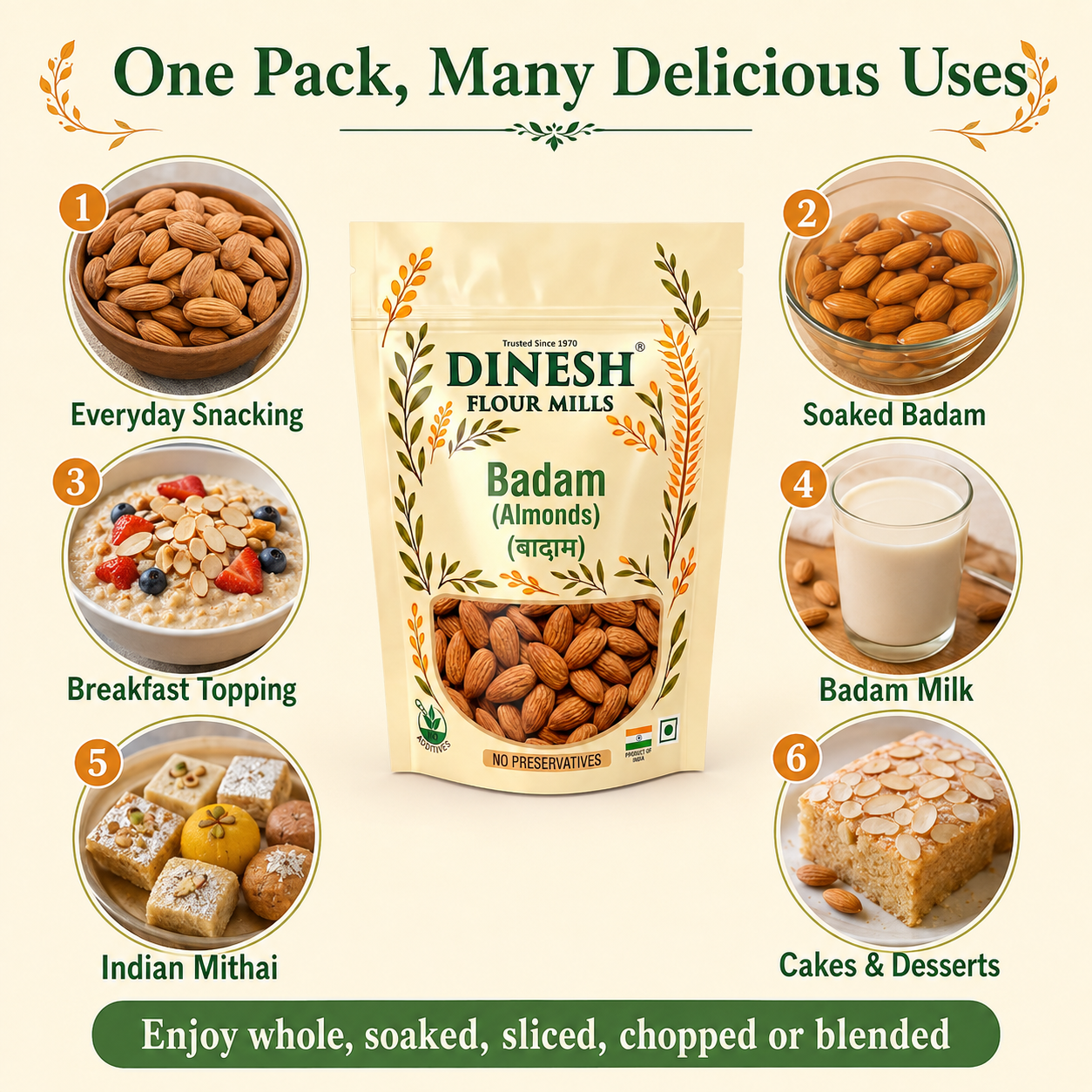 Premium Quality Badam (Big Size) | Whole Almonds