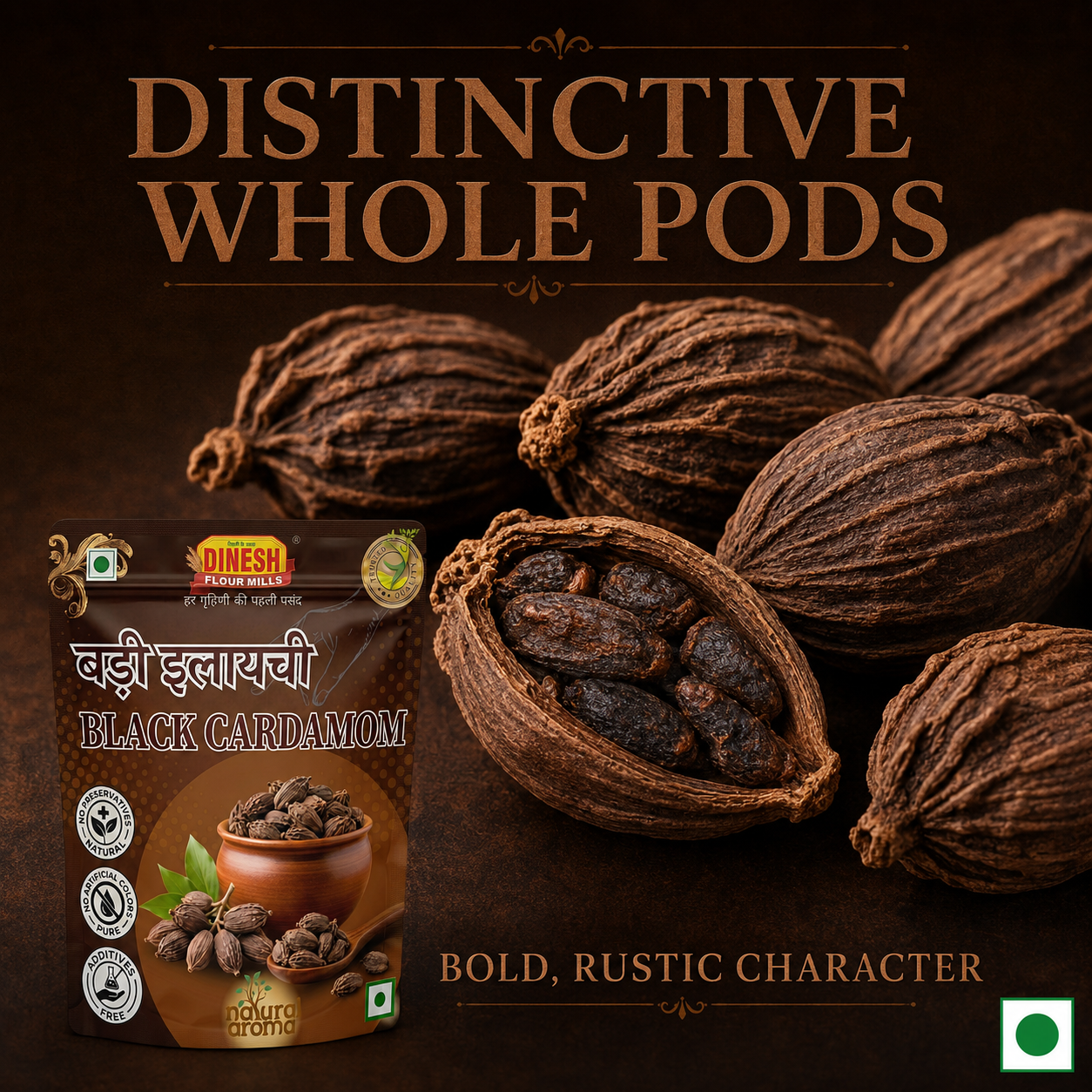 Badi Elaichi (Moti Elaichi) | Whole Black Cardamom