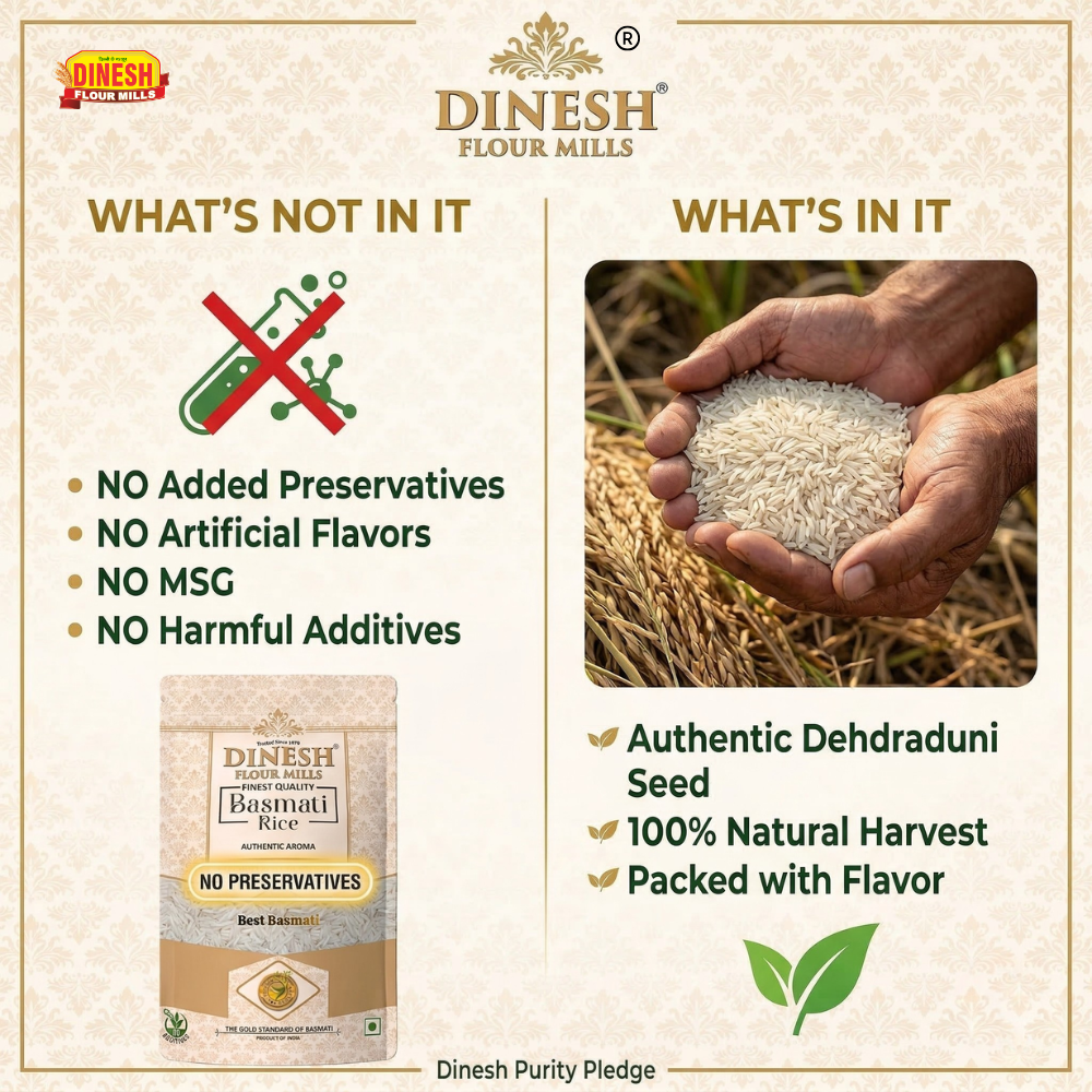 Best Basmati Rice- Upto 1 Inch long Cooked Grains