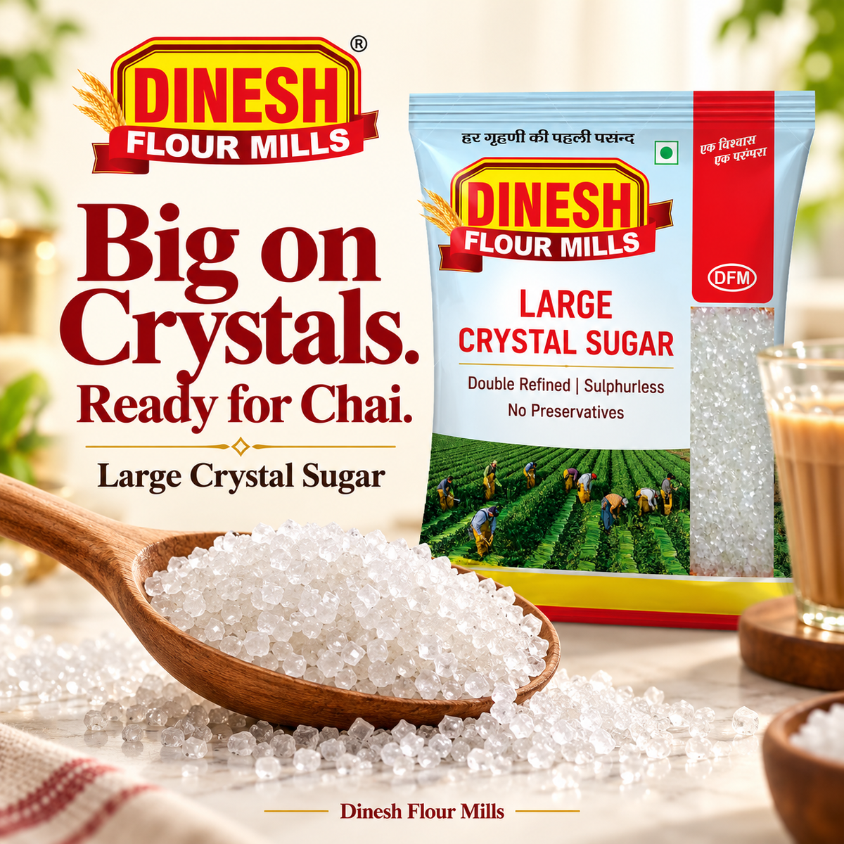 SUGAR I Large Crystal Sugar | Double Refined, Sulphurless
