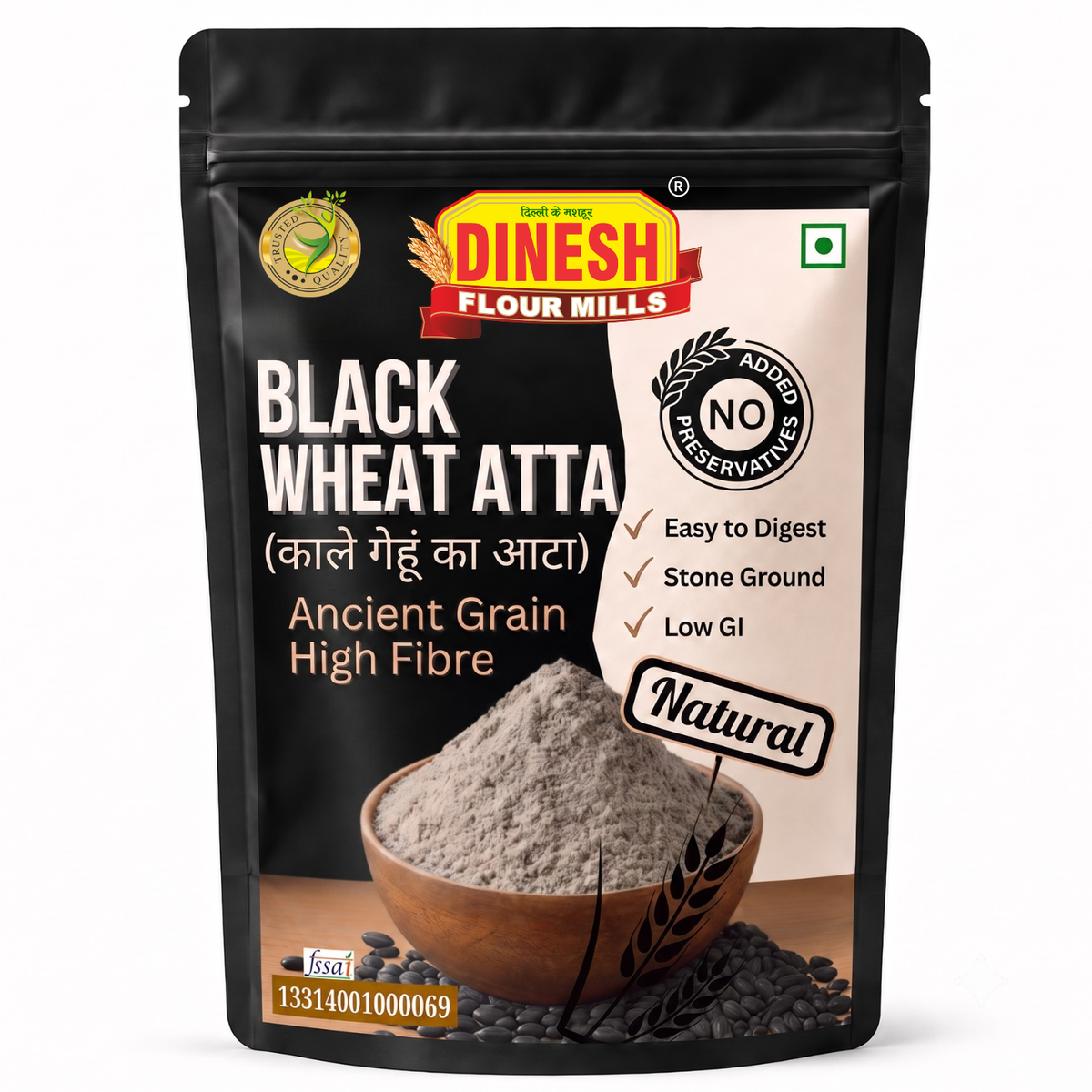Black Wheat Atta - Stoneground Black Wheat Flour