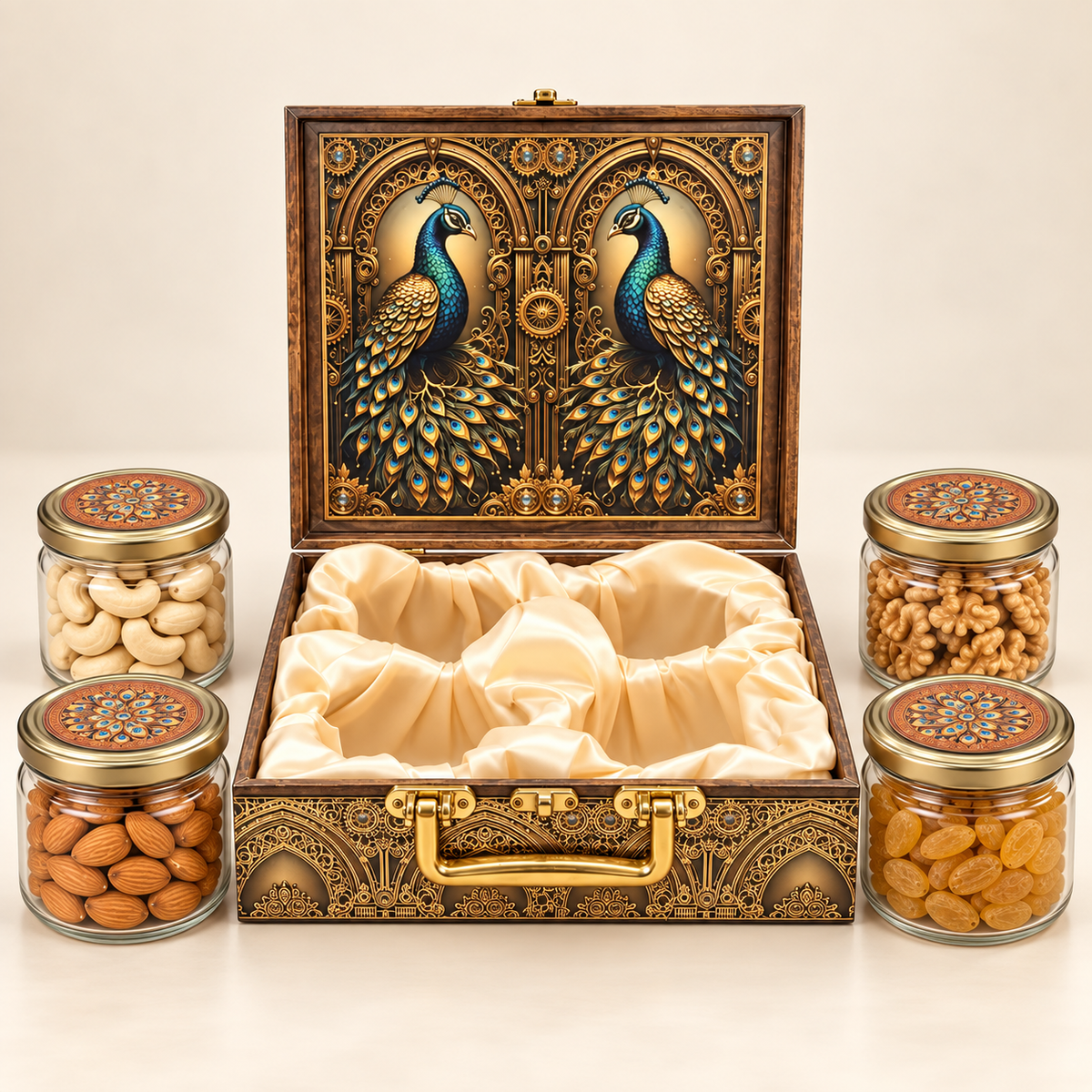 Peacock Royale Dry Fruit Gift Hamper | Kaju, Badam, Akhrot &amp; Kishmish