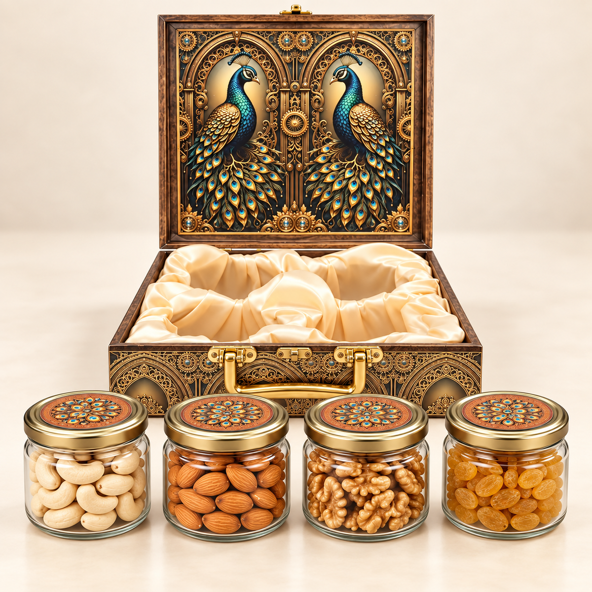 Peacock Royale Dry Fruit Gift Hamper | Kaju, Badam, Akhrot &amp; Kishmish